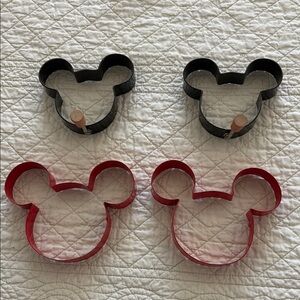 Mickey Mouse Red and Black Cookie Cutters and Pancake maker